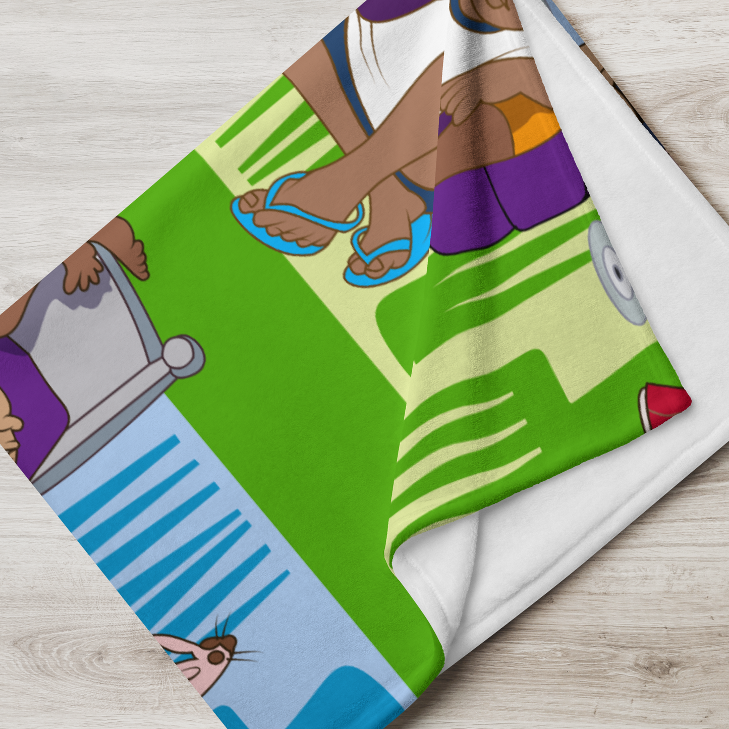 Kidflava Kids™ Slumber Party throw blanket green/blue